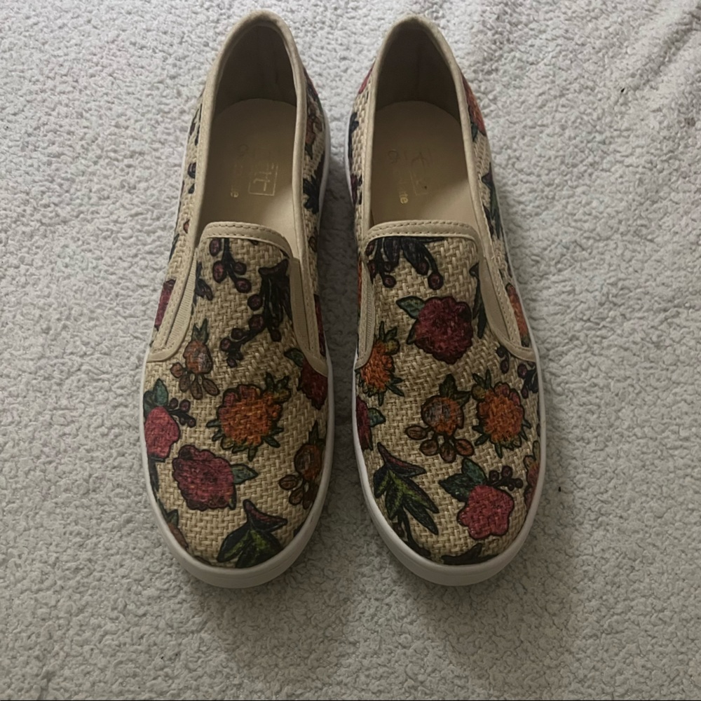 Floral slip on sneakers
